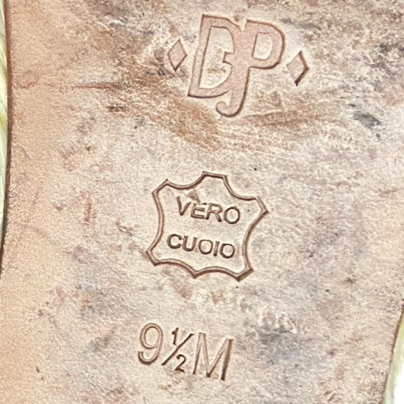 Donald pliner Tilisp platform wedge elastic straps metallic leather sandals 9.5 - Picture 9 of 10